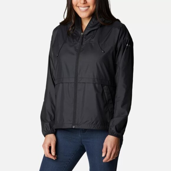 Columbia Women’s Black Alpine Chill Adjustable Hem Windbreaker Jacket Size L - Picture 1 of 15